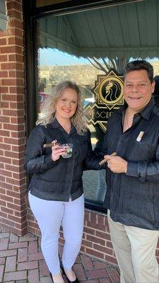 Owners of Cigar Tyme Lounge, Juan & Rika Escudero.  Located in the Historic Downtown Dalton.  Come see us!