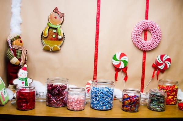 candies available for gingerbread decorating (but "only 3 per child!")