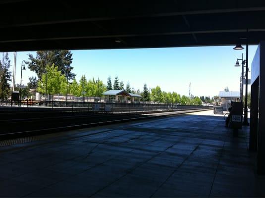 View from seating under the Lawrence overpass.