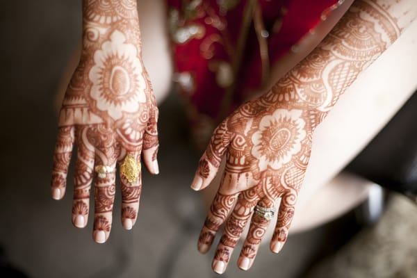 Bridal henna on the back of my hands.