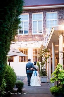 A secret garden stroll in our Garden Courtyard. Photo by Carol Harrold Photography.