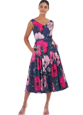 Kay Unger Floral Print Dress