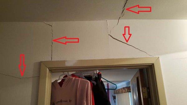 Multiple Sheetrock Cracks around Door Frame