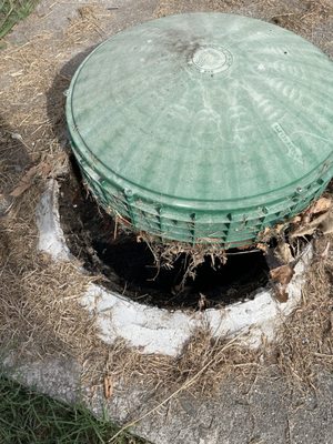 The open septic well.