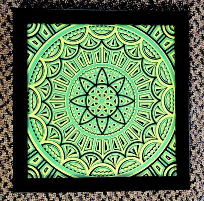 Beautiful green and black layered paper art by Babbselas Designs