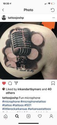 Microphone tattoo by Josh