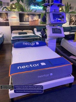 Try the Nectar Mattress before you by in our Los Angeles store & Free pillows, sheets, mattress protector with nectar sleep mattress review