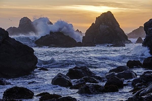 "Splashing Waves", Sonoma Coast