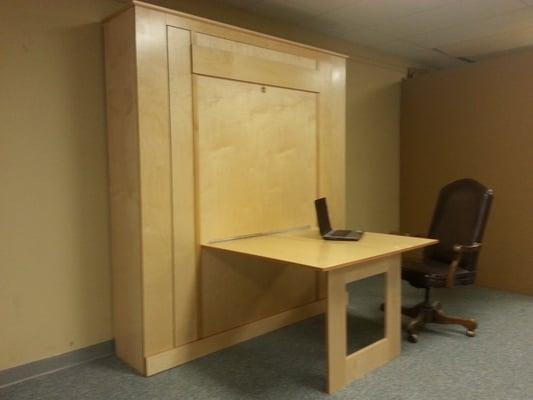 Murphy bed with folding desk