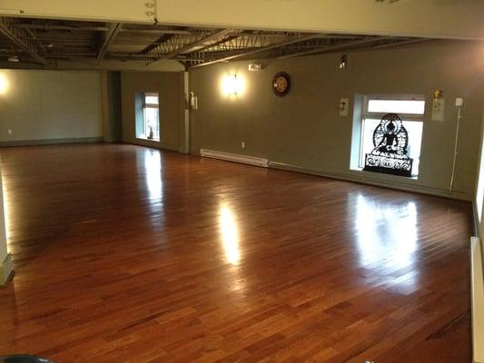 Our beautiful spacious and comfortable yoga studio.