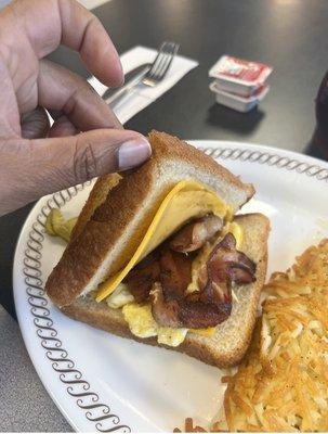 Bacon Egg and Cheese Sandwich Regular Hashbrowns