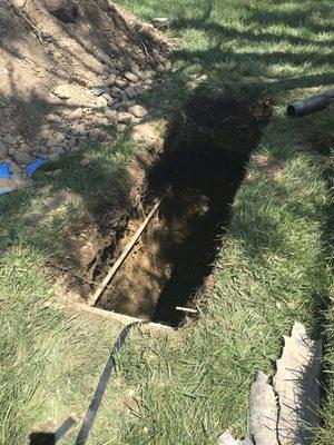 Great service fixing sewer pipe.