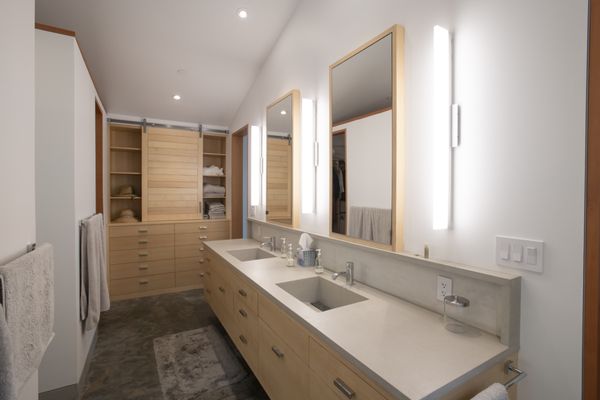 Custom Vanity with integrated sinks