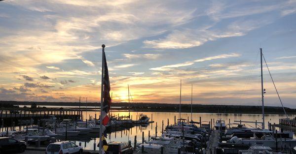 Harbor Marina's waterfront restaurant views.