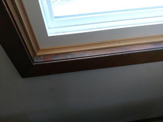 This is a picture of one of the windows and the wrong trim that they used.