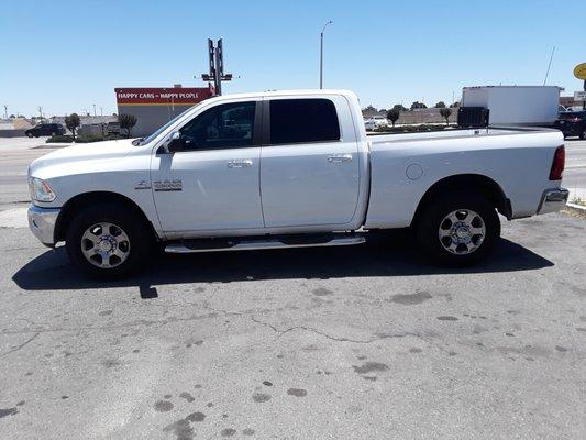 2018 Dodge Ram 2500. tinted with Suntek Window Film Ceramic 35-5%. Come in now and beat the summer heat. This film is warrantied lifetime in