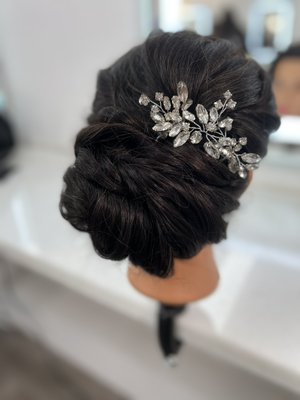 Soft effortless bun hairstyle