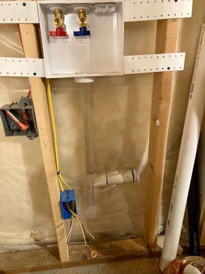 Drain pipes need to be connected to a washer box