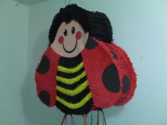 LADYBUG PINATA - Size 24"x 24" x 15 "- Colors: yellow, red and black - Recyclable Materials - Elaboration Time: 3 Business Days.