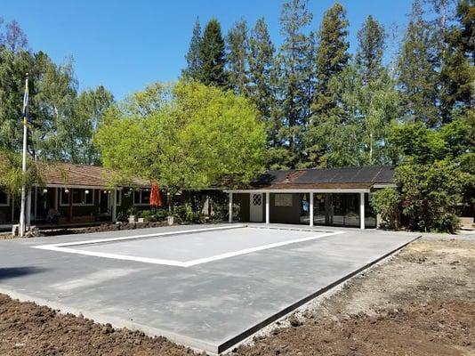 Freshly poured pool deck.