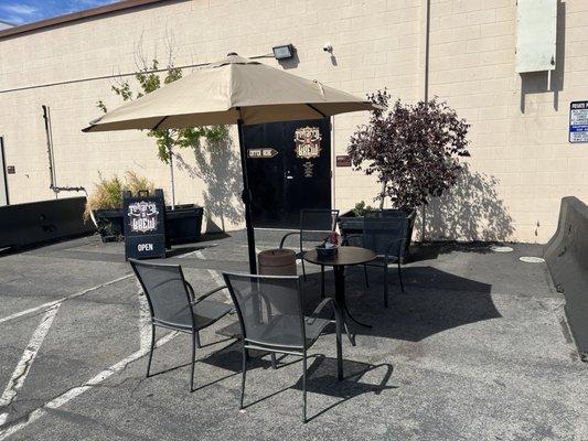 Outdoor smoking area.