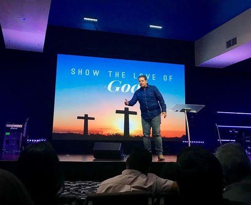 Pastor Christian Garcia bringing the message on Sunday morning.