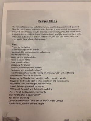 Prayer ideas