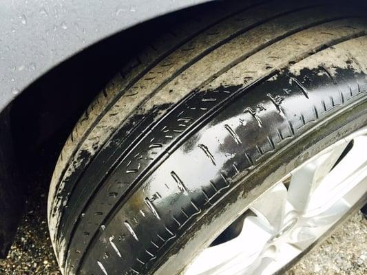 Hyundai GT worn tire