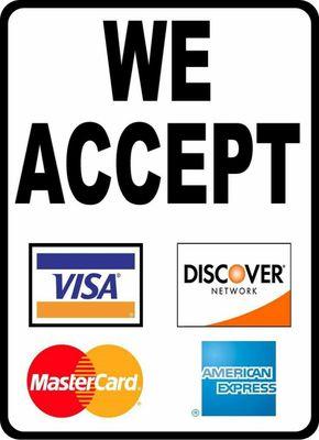 Payment methods accepted