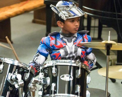 Drum performance at the Costume Spooktacular Recital 2016