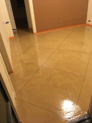 concrete overlay over tile.