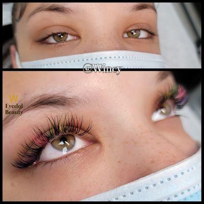 Rainbow classic eyelash extensions full set