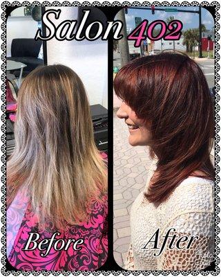 Fall is in the Hair! Check out this gorgeous before and after by stylist Brian Griffin!