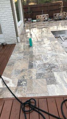 Travertine patio