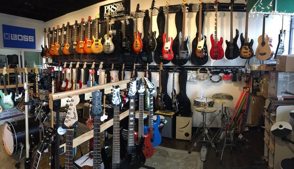 Good selection of PRS guitars. Also some Fender, Squier, Jackson, and Luna guitars