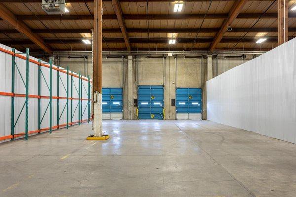 large warehouse space with private bay doors