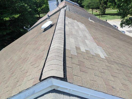 Ridge vent leak repair and replacement.