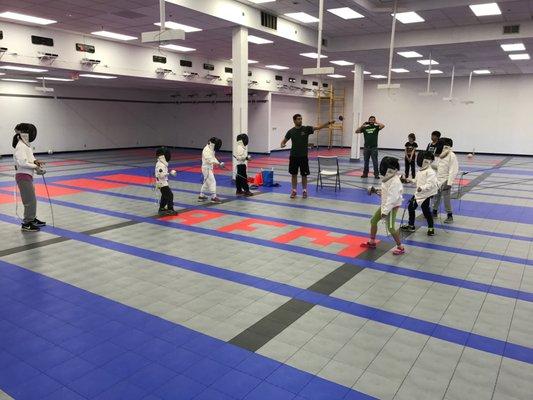 First Beginner Fencing Class for youth in AFM Sunnyvale! This is the very first fencing bout!