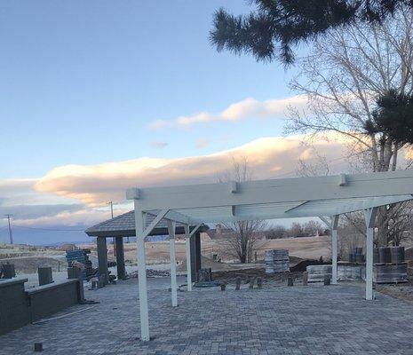 New pergola in outdoor space