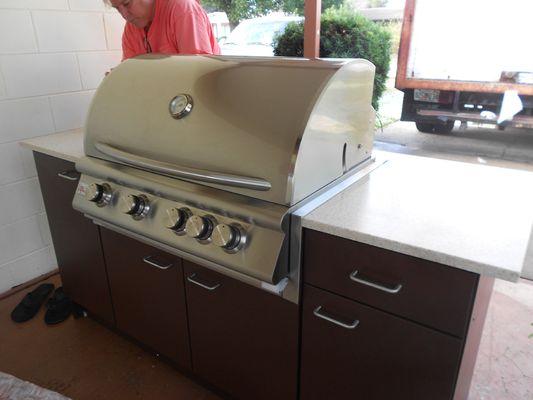 free standing grill cabinet