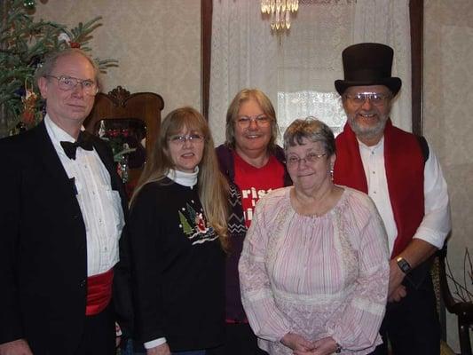 Board members in the museum parlor during the 2007 Christmas open house.