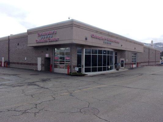 Front of collision center- behind dealership frontage