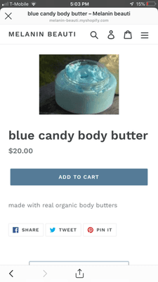 Blue cotton candy whipped body butter