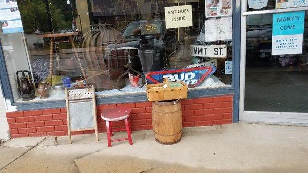 Front of store, not finished painting it.  Bud Lite sign just in yesterday.