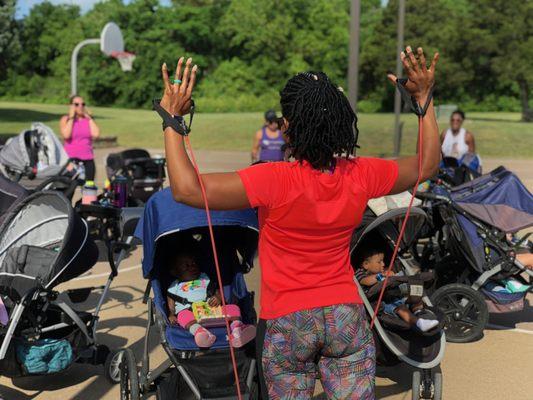 Stroller Barre® is a unique blend of ballet, Pilates, barre, yoga and stroller-based exercises.