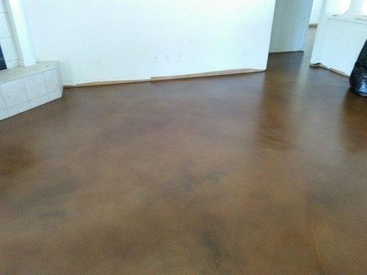 Interior concrete stain water base and water base sealer