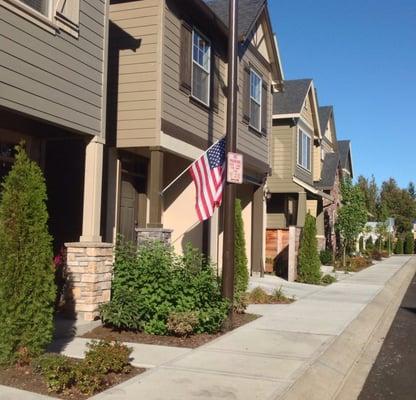 White Oak Village in Tigard.  Close to being SOLD OUT (2/18/2014) with only 4 more homesites available.  English Garden Cottages