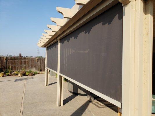 Vertical Drop Awnings with Side Guide Rails