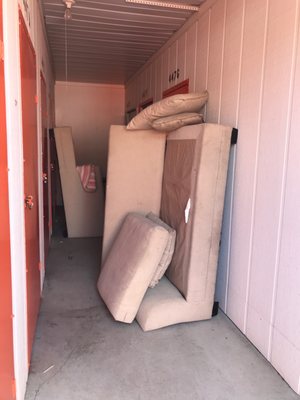 The blocked entrance to the unit I just rented today