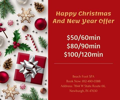 Great News!!!! Here is the Christmas and New Year offer!!! Do not miss this great promotion!!! Book now: (812)490-0388